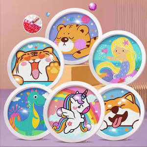 Cartoon-Style Animal <b>Diamond</b> <b>Painting</b> for Kids Classic Square Pattern DIY <b>Diamond</b> <b>Painting</b> with Frame for Infants and Children - Product Image 4