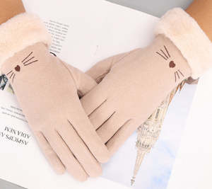 <b>Women</b> Winter Warm <b>Fleece</b> <b>Gloves</b> Soft Touch Screen Thermal Fashion <b>Gloves</b> with Plush Cuff - Product Image 5
