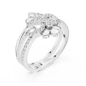 Anillo de Compromiso de Oro Blanco de 14K con Diamante Cultivado en Laboratorio, Chapado en Oro de Lujo, para Mujer |   Regalo de Compromiso y Boda - Product Image 6