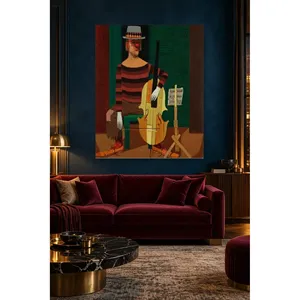Impresión en lienzo de Fida Pelle Aberg: Payaso con sombrero tocando violonchelo - Product Image 4