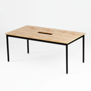 Mesa de Reuniones Modular Minimalista Moderna para Oficina OMA HBOM006, 160x80x75cm, 6 Plazas, Madera Natural - Product Image 1