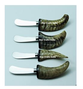 Ensemble d'outils de découpe de fromage en acier inoxydable à succès, manche en corne naturelle pour une utilisation en cuisine, décoration de table pour les fêtes d'anniversaire - Product Image 5