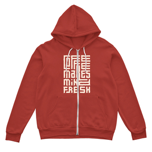 Sweat à capuche zippé épais pour homme, 100 % coton molletonné, coupe oversize, impression sérigraphique personnalisée sur le devant, couleur unie - Product Image 6