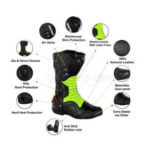 Chaussures de Moto en Cuir Imperméables et Respirantes pour Motocross, Chaussures de Course - Product Image 6