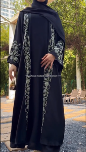 2026 Eid Luxury Modest Dubai <strong>Abaya</strong> Elegant Embroidery 3 Piece Set Wide Sleeves Hijab Maxi Polyester Loose Fit Muslim Women <strong>Abaya</strong> - Product Image 5