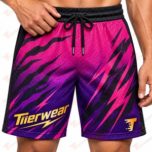 Shorts en mesh personnalisés pour hommes, sublimation, vente en gros, fitness, gym, basketball, vêtements de sport, entraînement, course à pied, séchage rapide, respirant - Product Image 4