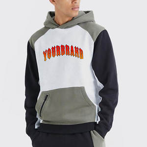 Sweat à capuche en éponge française épaisse 100% coton pour hommes sweat-shirt patchwork personnalisé sweat-shirt Streetwear surdimensionné de haute qualité à blocs de couleurs - Product Image 1