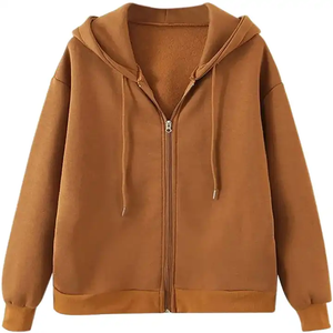 Sweat à capuche 100% coton de haute qualité avec logo personnalisé Sweat à capuche zippé surdimensionné avec accessoire d'hiver lourd en polaire - Product Image 5