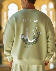 Meilleure qualité Logo personnalisé surdimensionné en caoutchouc sérigraphié col rond hommes sweat-shirt 480 GSM 100% coton polaire lourd - Product Image 5