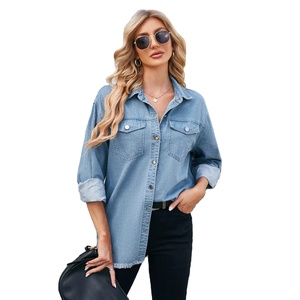 Chaquetas Cortas de Mezclilla para Mujer, Invierno, Media Manga, Cuello Mao, Transpirables, Estampadas, con Cremallera - Product Image 6