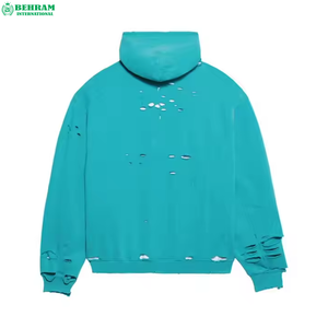 Sweat à capuche unisexe en molleton 100 % coton, écologique, style décontracté pour l'hiver, avec broderie appliquée et perles effet vieilli - Product Image 4