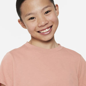 Enfants filles été coton haut court t-shirts à manches courtes avec imprimé solide motif blanc t-shirts pour filles haut court vêtements - Product Image 3