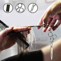 HEXA CARE 2 ans de garantie Ciseaux de coiffure professionnels à bord droit Ciseaux de coiffure à lame en acier inoxydable