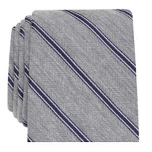 Cravatta da uomo in misto seta a righe, stile classico, grigia, taglia regolare, per Club Room - Product Image 2