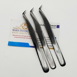 Pinces à cils à 65 degrés pour extensions de cils, pinces de haute précision pour cils individuels, classiques et volumineux, plasma noir - Product Image 3