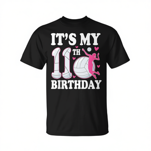 Maglietta da pallavolo per il mio 11° compleanno per ragazze di 11 anni, divertente e festosa, maglietta promozionale - Product Image 2