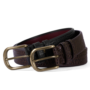 Cinturón Casual de Cuero de Bisonte de Doble Cara Grueso con Textura para Hombre, Cinturón Formal de Cuero Genuino Ecológico y Duradero - Product Image 2