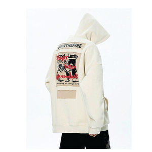 เสื้อสวมหัวสำหรับทุกเพศเสื้อฮู้ดผ้าฝ้าย100% บ็อกซี่มีความหนา360กรัมสีแอซิด3D ซีดจางพิมพ์พัฟมีตัวอักษรฤดูใบไม้ร่วง - Product Image 5