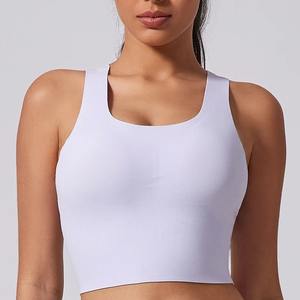 Sujetador de Yoga sin costuras para mujer, Top deportivo transpirable para entrenamiento de gimnasio, Top corto antisudor para Fitness, sujetador de empuje, estilo Simple - Product Image 4