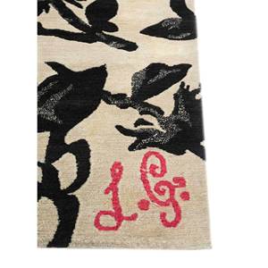 พรมขนสัตว์ถักมือสีเบจและสีน้ำตาลลายดอกไม้สำหรับตกแต่งห้องนั่งเล่นวัยรุ่น รูปทรงสี่เหลี่ยมผืนผ้า ขนาด 9x12 ฟุต รุ่น Pae-5062 - Product Image 4