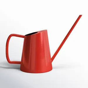 Maceta de Metal con Recubrimiento en Polvo Única con Asa de Madera, Regadera de Metal Blanca Moderna al por Mayor para Decoración de Jardín - Product Image 6