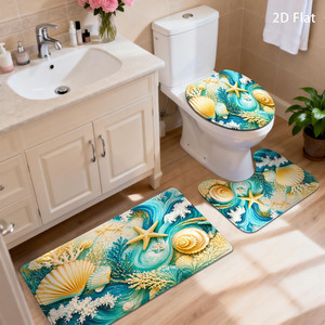 Custom Printed <b>Bath</b> Mat Bathroom Rug <b>Set</b> for Bathroom Non-Slip <b>Shower</b> Curtain <b>Bath</b> Mat - Product Image 1