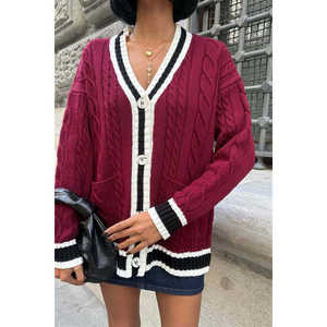 Cárdigan Informal de Punto Trenzado con Patrón de Trenzas-5183 - Product Image 5