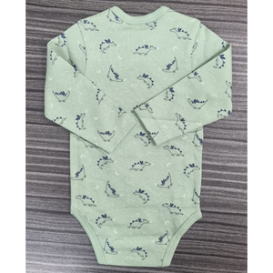 Combinaison unisexe pour bébé et tout-petit, manches longues, boutons-pression, couvre-poitrine, style décontracté, tissu en coton biologique tricoté - Product Image 2