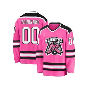 Maillot de hockey sur glace personnalisé de haute qualité Odm Oem bleu noir, uniforme d'équipe, manches longues, imprimé par sublimation - Product Image 5