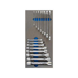 Set <b>17mm</b> Metric <b>Socket</b> Ring Wrenches DIY Grade Steel Products Chrome Finish for Industrial Use Soft Thermoformed Material OEM - Product Image 1