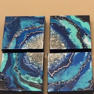 Meilleure qualité personnalisable résine époxy en bois café thé caboteur carré ardoise Table décoration tapis tampons disponibles taille couleur - Product Image 2