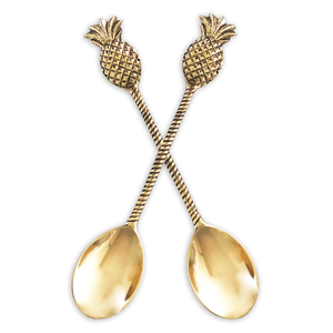 Ensemble de couverts de luxe plaqué or en forme d'ananas, design classique unique en laiton, finition miroir, sans BPA, écologique, pour hôtels - Product Image 2