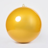 Boules de Noël en plastique dorées de 40 cm de diamètre et décorations d'arbre fabriquées à la machine à suspendre