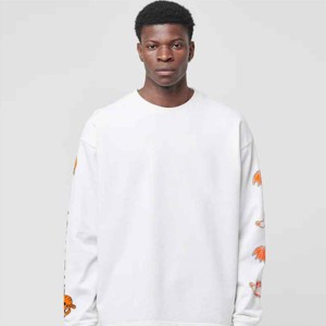 T-shirt à col rond en coton lourd High Street pour hommes de qualité supérieure T-shirt en tricot gaufré brossé à manches longues vierge personnalisé - Product Image 1