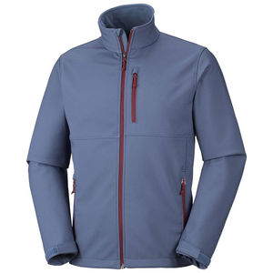 Chaqueta Softshell Impermeable con Capucha y Cremallera Completa para Hombre, Chaqueta de Poliéster Liso Teñido al por Mayor - Product Image 1