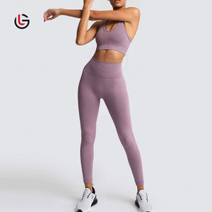 Conjunto de yoga personalizado de alta calidad para mujer, Etiqueta Privada, patrón sólido, precio bajo - Product Image 2
