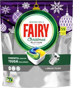 Pastillas para Lavavajillas Fairy Platinum Lemon All In One, con Limpieza Brillante y Aroma a Limón, 59 Pastillas - Product Image 1