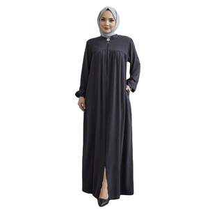 Abaya musulmane de style kaftan, grande taille, légère, prix abordable, unie, noire, pour mariage, borka, décontractée, simple - Product Image 6