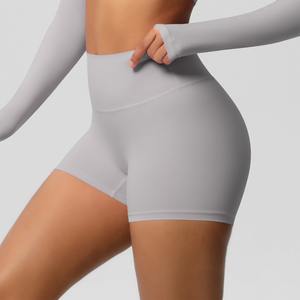 Shorts de course sans couture en gros, shorts de fitness et de cyclisme invisibles avec effet froncé aux fesses, shorts de yoga personnalisables pour femme - Product Image 5