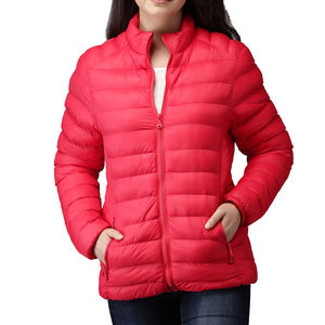 Veste pour femmes de haute qualité coupe-vent confortable col montant vestes de couleur unie vestes bouffantes - Product Image 1