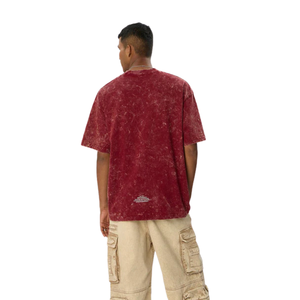 Camisetas de Hombre Borgoña, Lavadas, 100% Algodón, Estilo Vintage, Ropa Casual Urbana, Suave y Transpirable para Uso Diario - Product Image 5