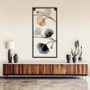 Blooming Metal <b>Leaf</b> <b>Wall</b> Art Luxury Antique Iron <b>Wall</b> Decoration Art Deco Style Plant Design Home Hanging <b>Decor</b> - Product Image 1