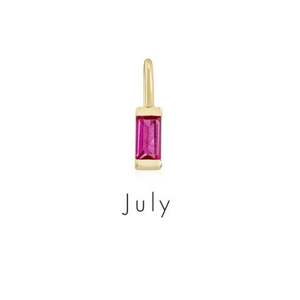 Baguette จี้ทับทิมขนาดเล็ก july birthstone ชุบทองนำโชคทำด้วยมือเครื่องประดับหินขนาดเล็กเสน่ห์สำหรับทำเครื่องประดับ - Product Image 1
