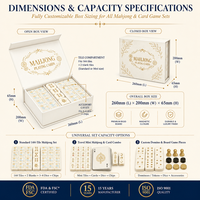 Boîte de rangement personnalisée avec impression de logo, boîte rigide en papier magnétique, cartes de mahjong américaines et jeux de société, boîte cadeau magnétique