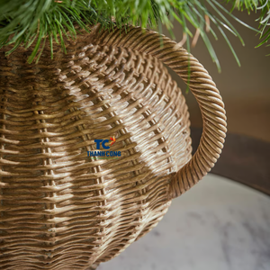 ตะกร้าหวายทำด้วยมือจากไม้ไผ่สานธรรมชาติสำหรับตกแต่งบ้านของขวัญตกแต่งไม้ไผ่แบบชนบทเป็นมิตรกับสิ่งแวดล้อม - Product Image 2