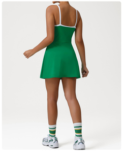 Robe de tennis à séchage rapide sur mesure pour femmes vêtements de sport de plein air respirants nom de l'équipe OEM et robe de tennis sensation nue logo avant - Product Image 2