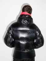 Manteau coupe-vent épais et chaud unisexe Veste bouffante à col et capuche en fibre de polyester rembourrée fermeture éclair grande taille