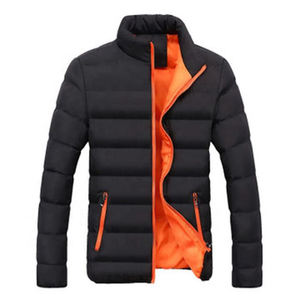 Veste matelassée pour homme personnalisée, coupe-vent, imperméable, respirante, chaude, en toile, avec logo frontal, col montant épais et rembourrage épais, idéale pour l'hiver et les activités de plein air. - Product Image 5