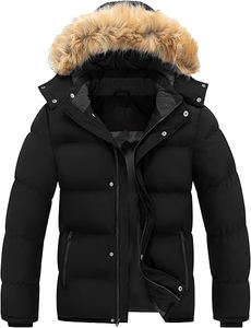 Veste longue matelassée imperméable épaisse pour homme, grande taille, best-seller, col montant, toile noire, design à bulles, style streetwear - Product Image 2