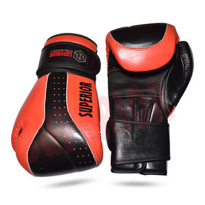 Venta al por mayor de guantes de entrenamiento profesional de cuero de primera calidad diseño impreso personalizado para adultos 8oz-16oz guantes de boxeo MMA impermeables - Product Image 1